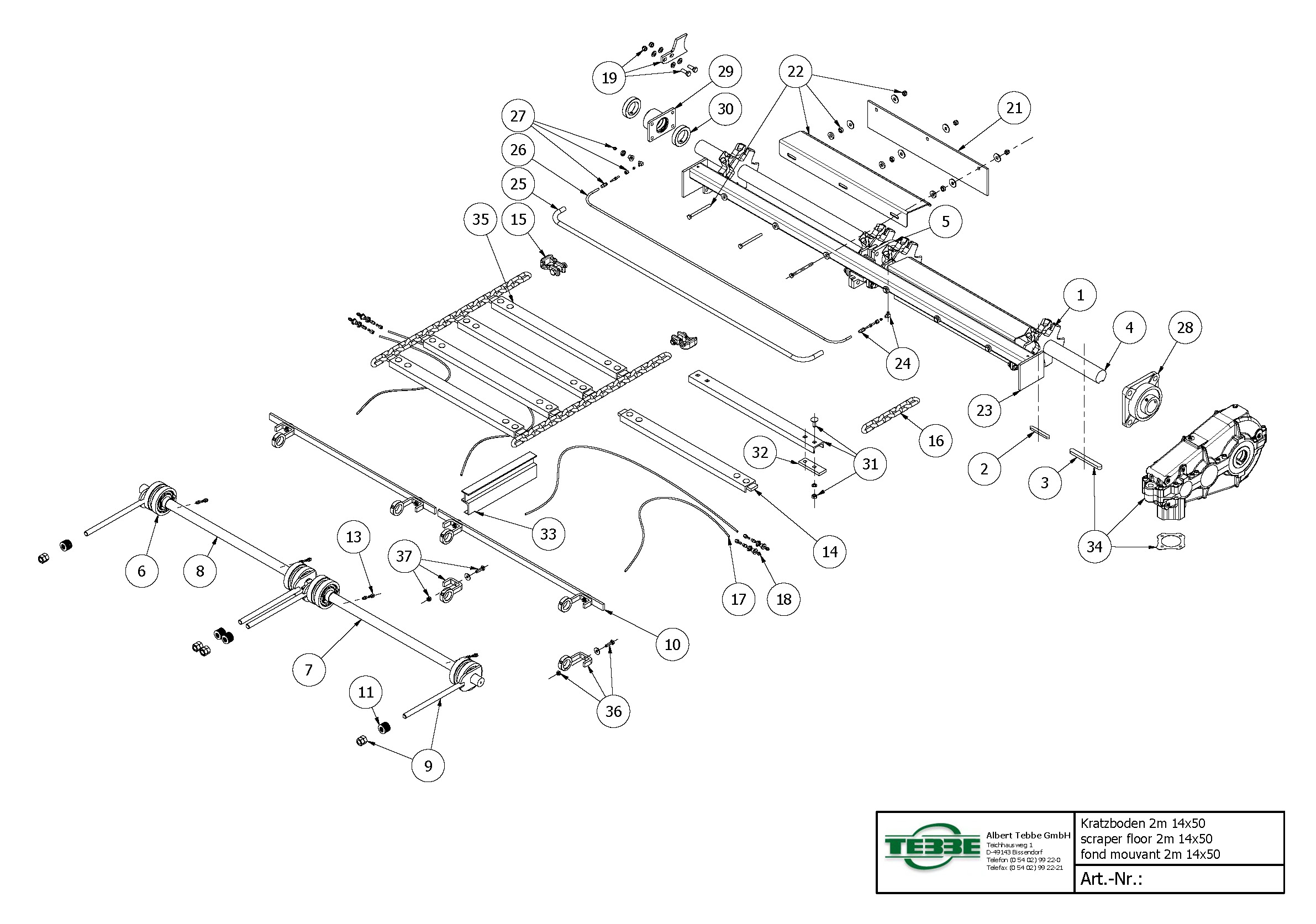 Bodemketting 2m 14x50